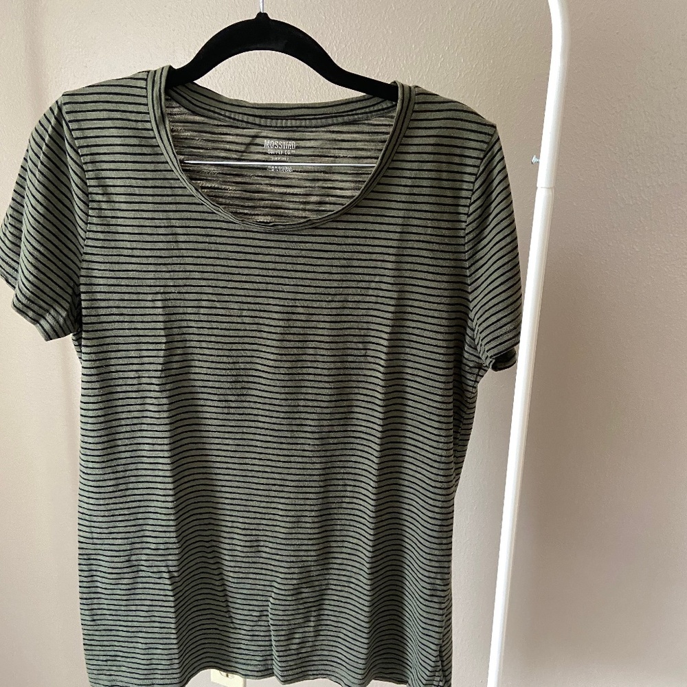 Green & Black Striped T-Shirt